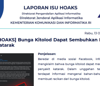 Isu Hoaks 13 Oktober 2021