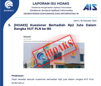 Isu Hoaks 18 Oktober 2021