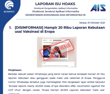 Isu Hoaks 19 Oktober 2021