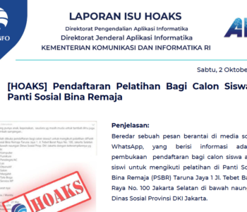 Isu Hoaks 2 Oktober 2021