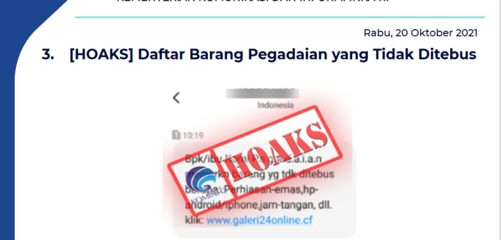 Isu Hoaks 20 Oktober 2021