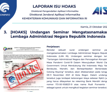 Isu Hoaks 21 Oktober 2021