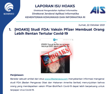 Isu Hoaks 22 Oktober 2021
