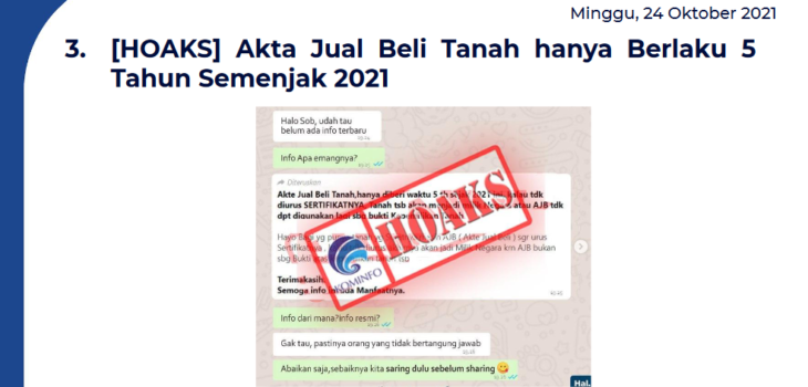 Isu Hoaks 24 Oktober 2021