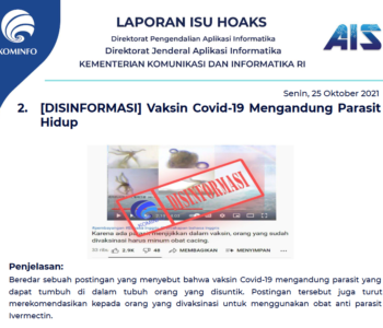 Isu Hoaks 25 Oktober 2021