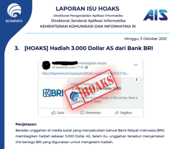 Isu Hoaks 3 Oktober 2021