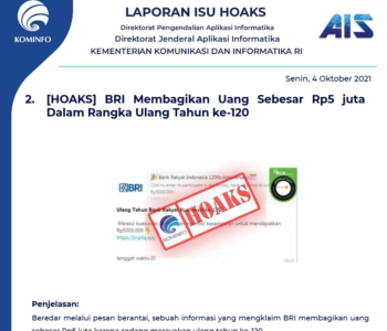Isu Hoaks 4 Oktober 2021