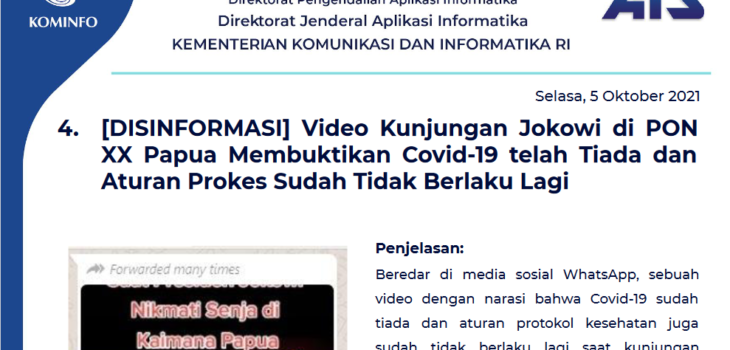 Isu Hoaks 5 Oktober 2021
