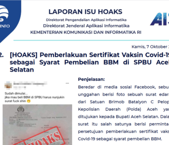 Isu Hoaks 7 Oktober 2021