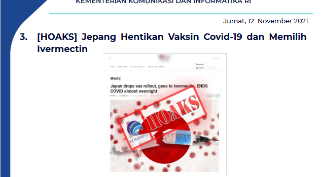 Isu Hoaks 12 November 2021