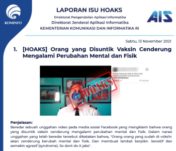 Isu Hoaks 13 November 2021