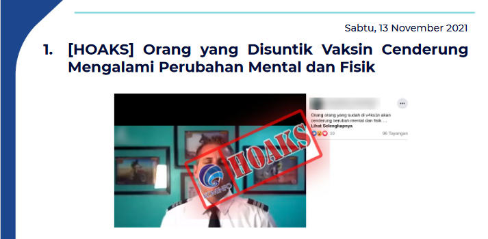 Isu Hoaks 13 November 2021