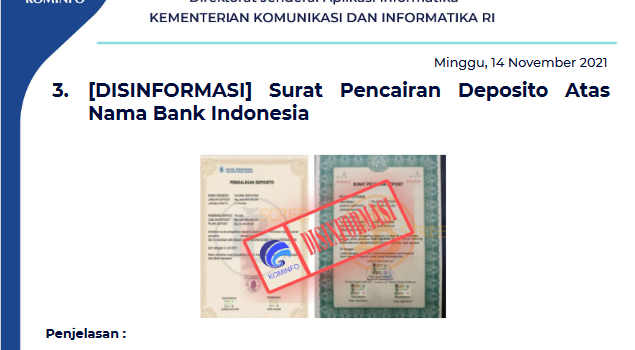 Isu Hoaks 14 November 2021