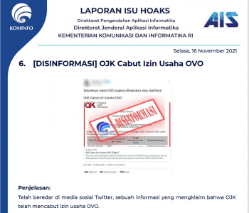 Isu Hoaks 16 November 2021