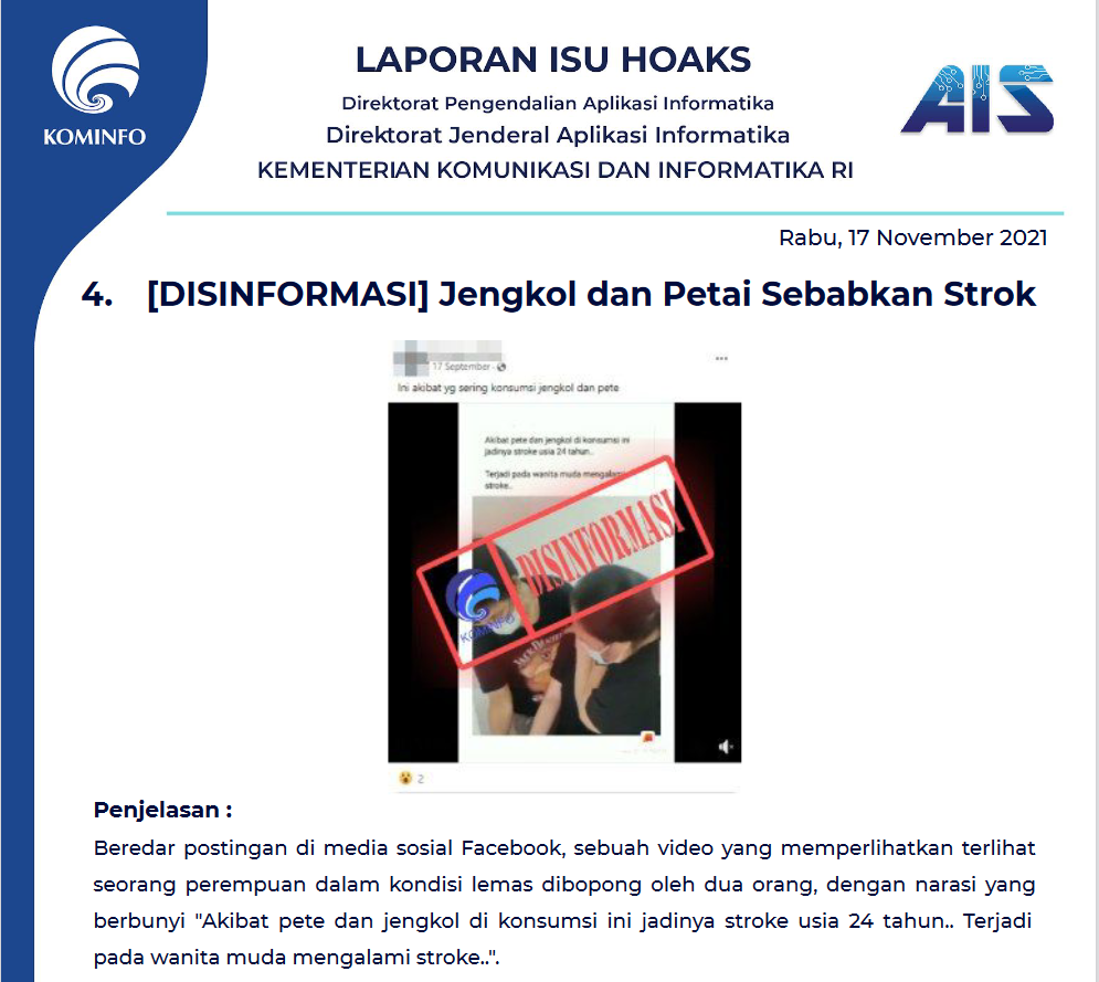 Isu Hoaks 17 November 2021