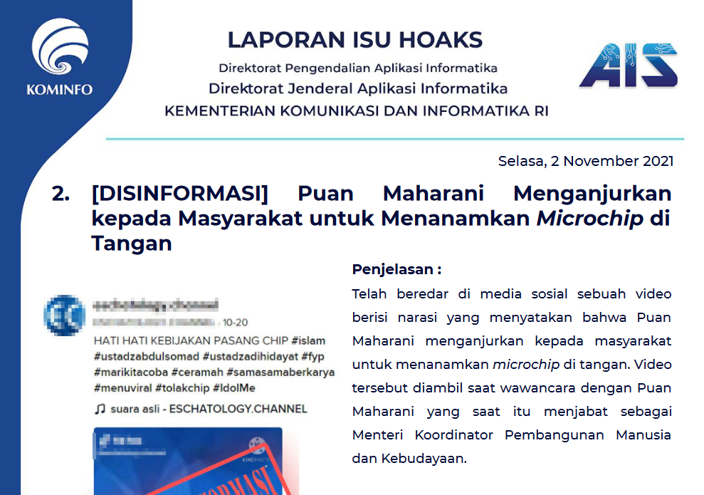 Isu Hoaks 2 November 2021