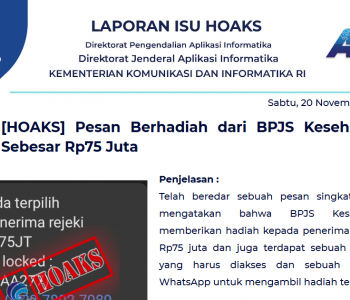 Isu Hoaks 20 November 2021