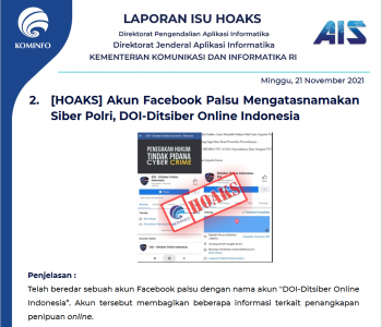 Isu Hoaks 21 November 2021