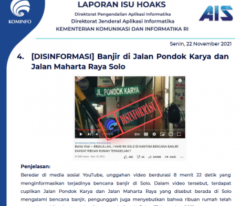 Isu Hoaks 22 November 2021
