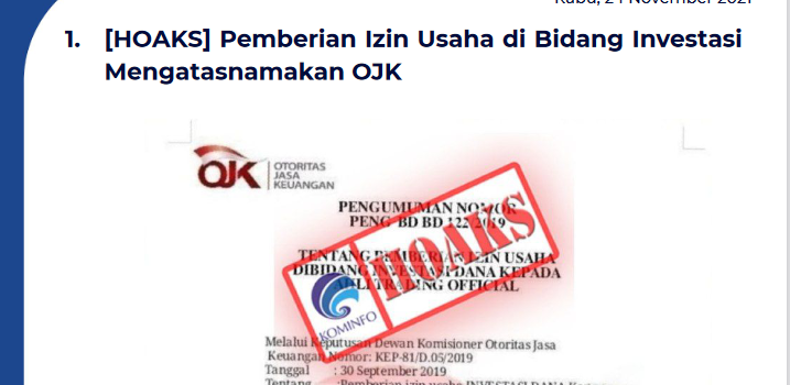 Isu Hoaks 24 November 2021