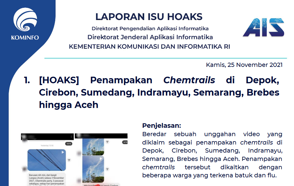 Isu Hoaks 25 November 2021