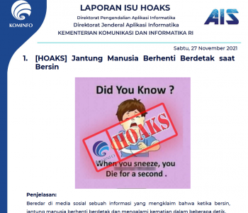 Isu Hoaks 27 November 2021