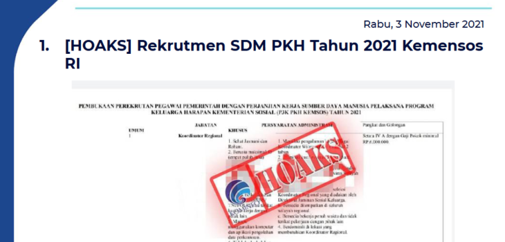 Isu Hoaks 3 November 2021
