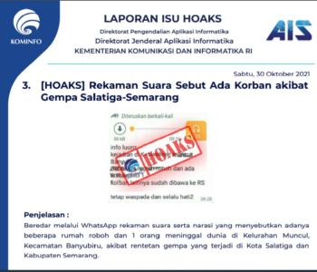 Isu Hoaks 30 Oktober 2021