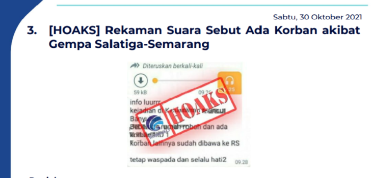 Isu Hoaks 30 Oktober 2021