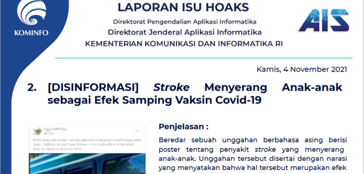 Isu Hoaks 4 November 2021