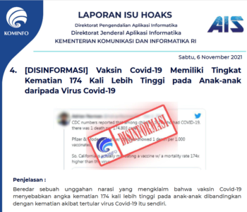Isu Hoaks 6 November 2021