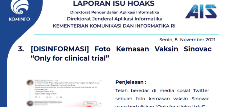 Isu Hoaks 8 November 2021