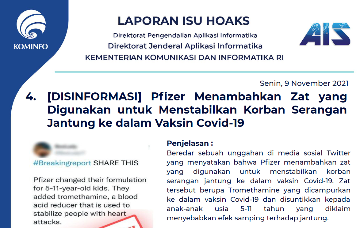 Isu Hoaks 9 November 2021