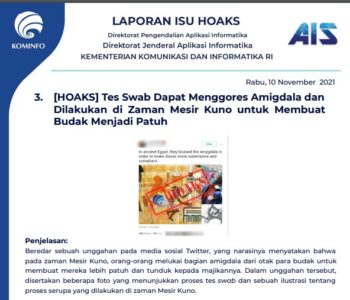 Isu Hoaks dan Disinformasi 10 November 2021