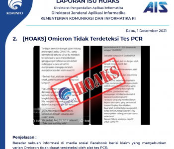 Isu Hoaks 1 Desember 2021