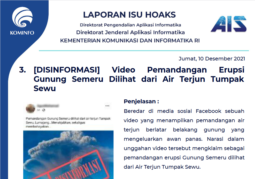 Isu Hoaks 10 Desember 2021