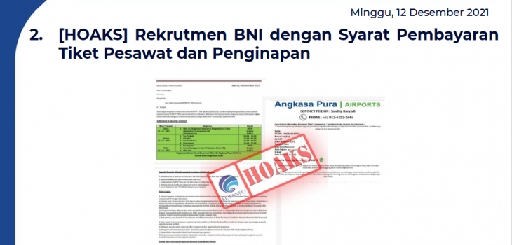Isu Hoaks 12 Desember 2021