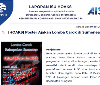 Isu Hoaks 15 Desember 2021