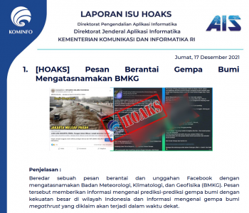Isu Hoaks 17 Desember 2021