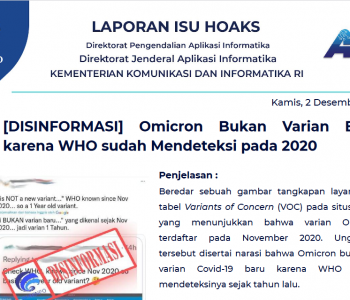 Isu Hoaks 2 Desember 2021