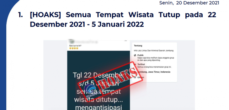 Isu Hoaks 20 Desember 2021