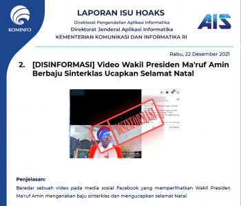Isu Hoaks 22 Desember 2021