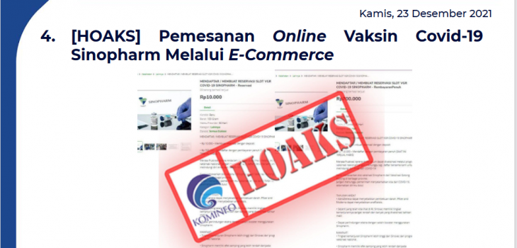 Isu Hoaks 23 Desember 2021