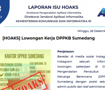 Isu Hoaks 26 Desember 2021