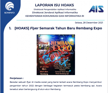 Isu Hoaks 28 Desember 2021