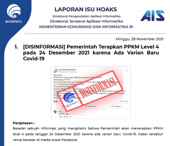 Isu Hoaks 28 November 2021