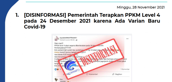 Isu Hoaks 28 November 2021
