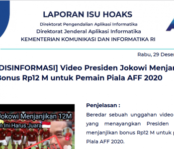 Isu Hoaks 29 Desember 2021