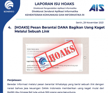 Isu Hoaks 29 November 2021