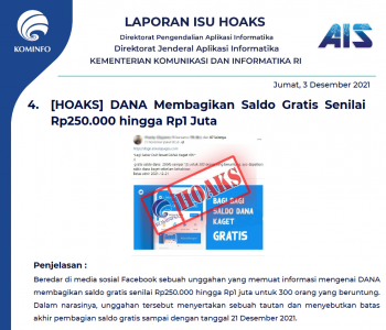 Isu Hoaks 3 Desember 2021